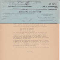 Letter from Patri asking Oka to purchase and send her papers, with check