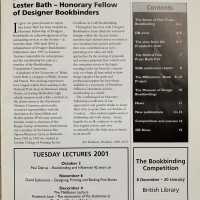 Designer Bookbinders newsletter; No. 116; Autumn 2001.