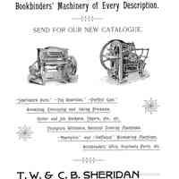 1891 TW & CB Sheridan General Ad The Inland Printer Vol 9
