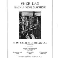 1935 TW & CB Sheridan 4 Page Brochure on Back Lining equipment
