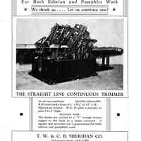 1935 TW & CB Sheridan VT Pile Trimmer circa