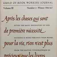 Guild of Book Workers Journal. Winter 1964-65; v.3 no.2