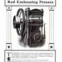 1901 TW & CB Sheridan Rod Embossing Press