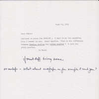 Letter from Patri to Clarkson sending a check