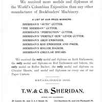 1893 TW & CB Sheridan The Inland Printer V12