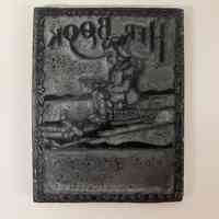 Her Book bookplate stamp with girl