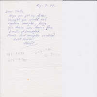 Letter from Clarkson about samples