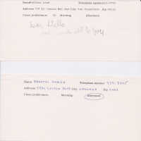 Preregistration slips for Patri and Clarkson