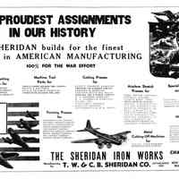 1944 TW & CB Sheridan Advertisement for the War Effort