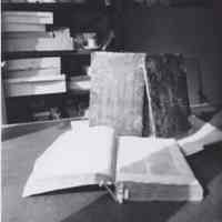 Photo of an open text block separate covers