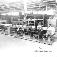 1929 TW & CB Sheridan Collator and side wire stitcher with packer box delivery