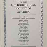 The papers of the Bibliographical Society of America. Vol.91:4 ; Dec. 1997