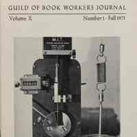 Guild of Book Workers Journal. Fall 1971 ;