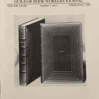 Guild of Book Workers Journal. Spring/Fall 1990 ; v.28 no.1&2 / Teaching Genealogies of American Hand Bookbinders, Tom Conroy / Introduction / The German Influence on American Hand Binding / Training of Binders in England / Early Guild of Book Workers Members and French Training / Other Teachers and Institutions: Additional List A: Individuals, Additional List B: Institutions / Acknowledgements and Sources: Acknowledgements / General Sources and Abbreviations / Sources and Notes on Individual Binders and Institutions / Charts: Pupils of Ignatz Wiemeler, Pupils of Paul Kersten, English Background, Pupils of Bill Anthony, Founders of the Guild of Book Workers, San Francisco French Tradition