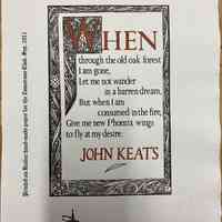 When through the old oak forest I am gone ... / John Keats