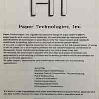Paper Technologies, Inc. [catalog & loose sheets]