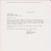 Letter from Oka to Patri with a receipt of materials