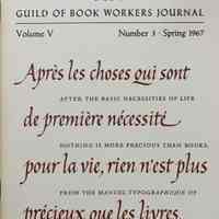 Guild of Book Workers Journal. Spring 1967; v.5 no.3.
