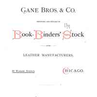 1886 Catalog for the Gane Brothers