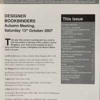 Designer Bookbinders newsletter; No.140; Autumn 2007