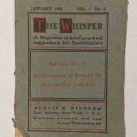 The Whisper: A Magazine of brief practical suggestions for Bookbinders; Vol. 1 No. 8