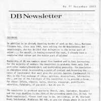 DB Newsletter; No. 37 December 1981