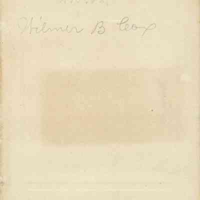 Wilmer B. Cox; September 15, 1898: back of photograph - "Wilmer B Cox"
