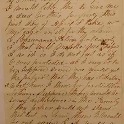 5. Letter from William H. Worrall (2/4): December 16 (c. 1870s) letter from Sharpless's son William H. Worrall about when he expects to be able to make a payment, updates on his business, and requesting the deed for his business's property. He believes after fifteen years of managing the business, he can be trusted with it. He also mentions his wife and children; sent from Kennett Square, PA.

[The year is not included in the letter, but the stamp (Scott U82) was used in the 1870s.]