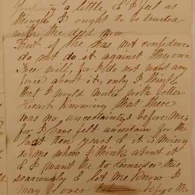 5. Letter from William H. Worrall (3/4): December 16 (c. 1870s) letter from Sharpless's son William H. Worrall about when he expects to be able to make a payment, updates on his business, and requesting the deed for his business's property. He believes after fifteen years of managing the business, he can be trusted with it. He also mentions his wife and children; sent from Kennett Square, PA.

[The year is not included in the letter, but the stamp (Scott U82) was used in the 1870s.]