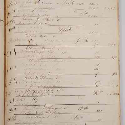 Worrall Daybook 1846-1852: First day of entries, June 21, 1847. Local names Ellis Williams, Mary Sinquet and many others appear on this page