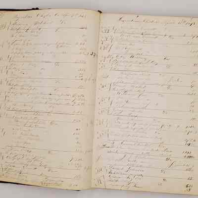 Worrall Daybook 1846-1852: Entries from April 9-11, 1848, containing local names and their purchases or bills