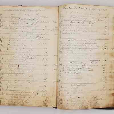 Worrall Daybook 1846-1852: Last pages of Daybook, entries from July 19-24, 1852. Ellis Williams settled his bill and purchases a coloured fly net for $1.37.