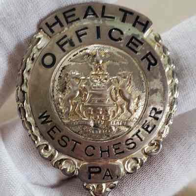 Garrett Family Manuscript Collection/Warren Garrett Health Officer Badge, West Chester PA. circa 1920s