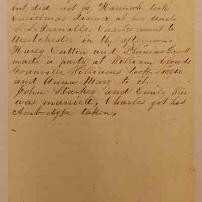 1. Copies of four 1860 Abigail Thatcher Worrall journal entries (4/4): Original on display at Carriage Museum.