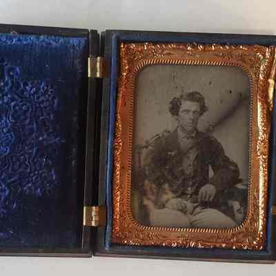 Amy H. Williams Manuscript Collection 1860-1880; daguerreotype unknown seated man circa 1850s