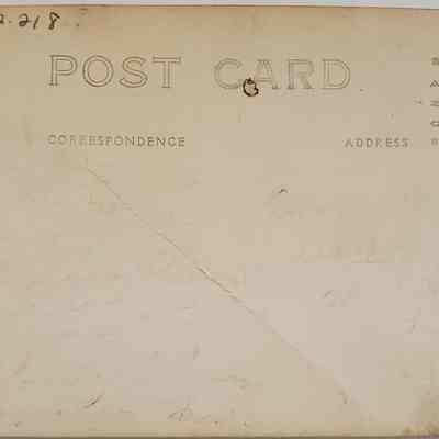 back of postcard: There is very faint writing on the back of this postcard
