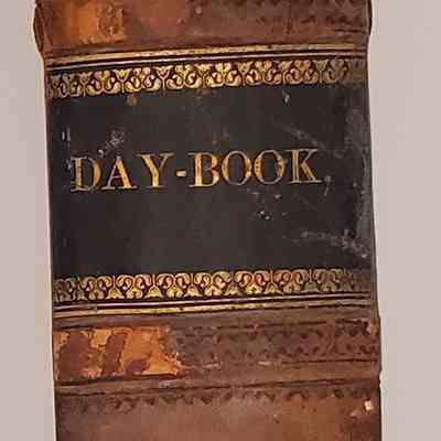 Sharpless Worrall daybook 1852-1862: Spine of Daybook, S. Worrall