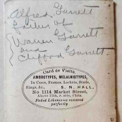 Alfred Garrett, father of Warren Garrett and Clifford Garrett: Alfred Garrett, father of Warren Garrett and Clifford Garrett