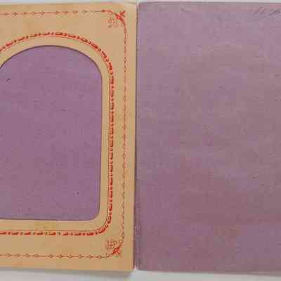 L. Mabel Hall and Amy Ida Williams tin-type: inside paper sleeve
