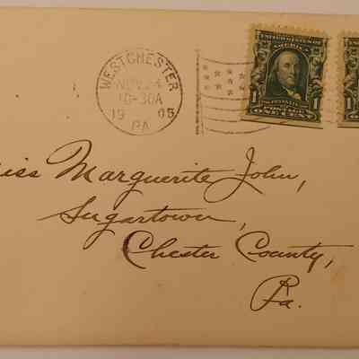 2c. Letter from J. Benson Darlington (4/5): November 23rd, 1905 Letter from J. Benson Darlington in which he accepts an invitation from Marguerite and provides her with more tickets so she can cheer for his school at his "game" against a "Wilmington C.C.V" [Cross Country?]; Sent from West Chester, PA.