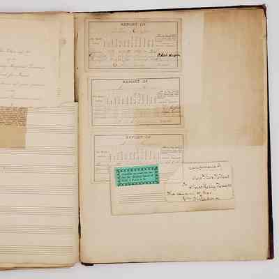 Lillian M. Hoopes scrapbook 1882-1898: page 32: school report cards