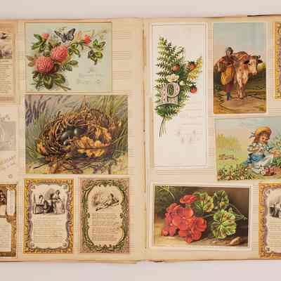 Lillian M. Hoopes scrapbook 1882-1898: page 24; religious ephemera, anniversary