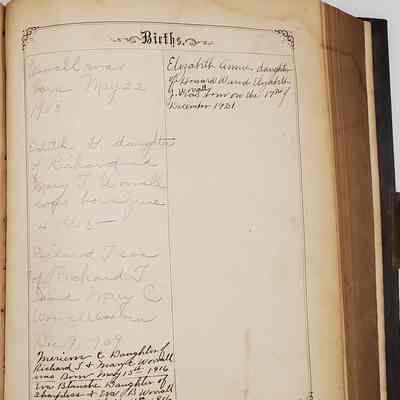 The Worrall Family Bible: Entries for second page of births 1903-1921