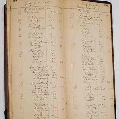Hillery John Daybook 1901-02: Entries from July 2-3, 1902. Familiar names, Hoopes, Matlack and Pratt, etc., appear here.