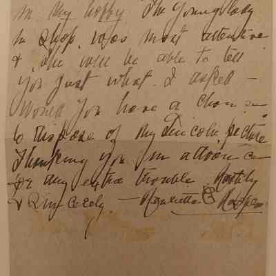 11. Letter from Mrs. Henry Hoopes (3/5): April 7, 1933 letter about John's Antique Shop; sent from Wilmington, DE.