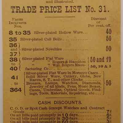5. S. F. Myers & Co. Catalogue (2/3): Nov. 1889 Catalogue from S. F. Myers & Co. Catalogue Wholesale Jewelers; Sent from New York, New York.