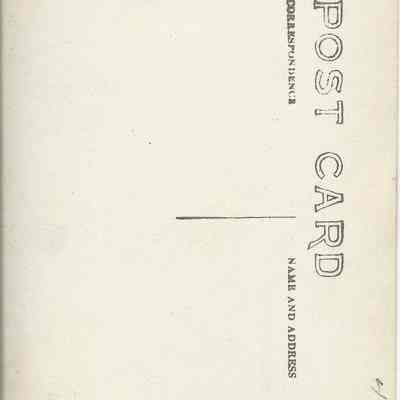 Elwood and Amy Ida Glisson, circa 1910: back of photograph - "Elwood + Ida Glisson" Stamp box design indicates production between 1904 and 1920s. Divided back (the line) indicates production 1907 or after.
