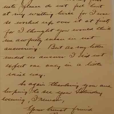 2d. Letter from J. Benson Darlington (2/4): December 4, 1905 Letter from J. Benson Darlington accepting an invitation from Marguerite and apologizing; Sent from West Chester, PA.