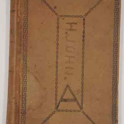 Hillery John Daybook 1885-1886: cover of Daybook