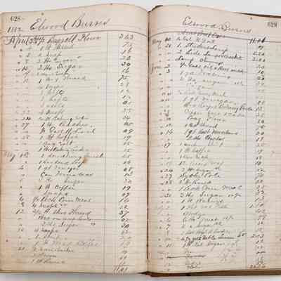 Daybook 1880-1882: Individual purchase log for Ellwood Burns: April 5-July 16, 1882